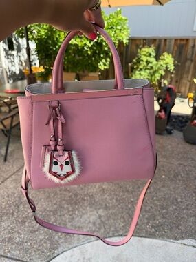 Fendi Vitello Elite Petite 2Jours Tote in flamingo